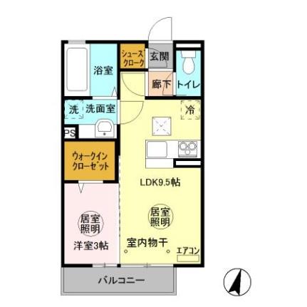 Ｐａｓｔｏｒａｌｌ（パストラル） 105｜茨城県神栖市賀(賃貸アパート1LDK・1階・33.83㎡)の写真 その2
