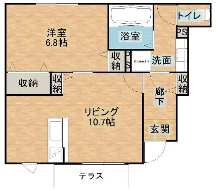 エルドラード　Ｃ 102 ｜ 栃木県那須塩原市新南（賃貸アパート1LDK・1階・45.38㎡） その2