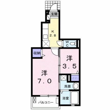 ベルカーサ 103｜栃木県さくら市氏家(賃貸アパート2K・1階・31.65㎡)の写真 その2