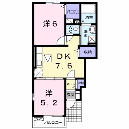 カサブランカＡ 101｜栃木県芳賀郡益子町大字大沢(賃貸アパート2DK・1階・42.98㎡)の写真 その2