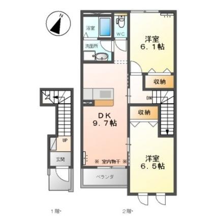 アリスハイムI 00201 ｜ 群馬県太田市鶴生田町（賃貸アパート2LDK・2階・56.31㎡） その2