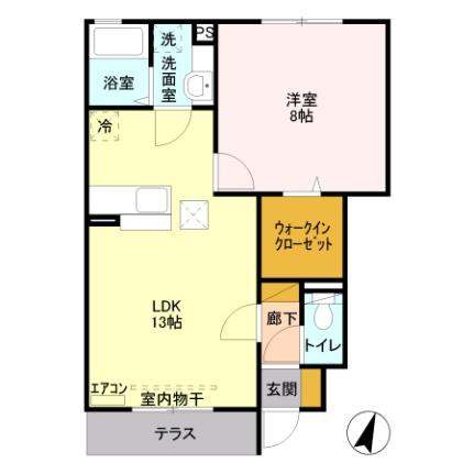 群馬県太田市宝町(賃貸アパート1LDK・1階・47.95㎡)の写真 その2