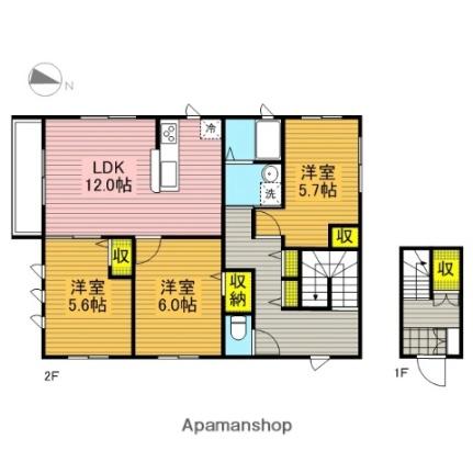 ジャルダンポタジエ 201｜埼玉県川口市芝中田１丁目(賃貸マンション3LDK・2階・75.35㎡)の写真 その2