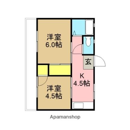 シマダコーポ 201 ｜ 埼玉県蕨市中央２丁目（賃貸アパート2K・2階・34.27㎡） その2