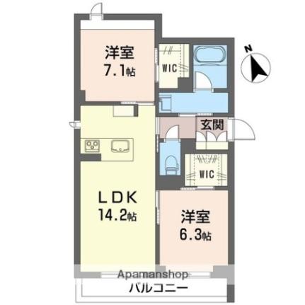 ログメント　クロエ 101｜埼玉県久喜市久喜中央４丁目(賃貸マンション2LDK・1階・63.87㎡)の写真 その2