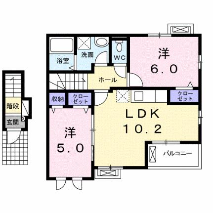 サンリット・スクエア 203 ｜ 埼玉県川越市大字鯨井（賃貸アパート2LDK・2階・53.18㎡） その2