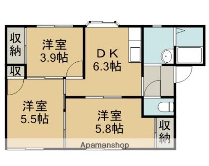 埼玉県川越市大字安比奈新田（賃貸アパート3DK・1階・48.00㎡） その2