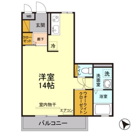 グリシーヌ　Ｂ ｜埼玉県入間市大字上藤沢(賃貸アパート1R・3階・37.25㎡)の写真 その2