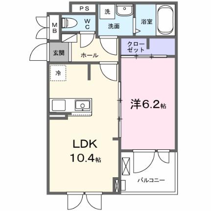 ポローニアＦ 203｜埼玉県飯能市大字飯能(賃貸アパート1LDK・2階・40.14㎡)の写真 その2