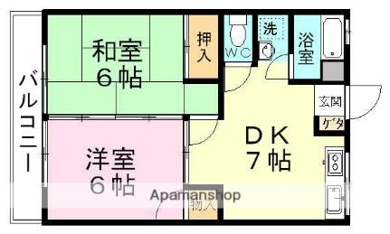 ハイム高嶺  ｜ 千葉県船橋市習志野台１丁目（賃貸マンション2DK・1階・39.66㎡） その2