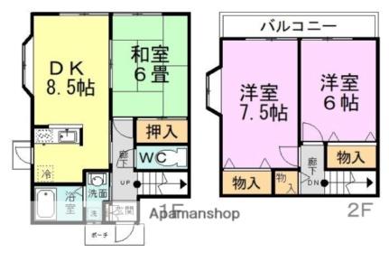 千葉県船橋市習志野台１丁目（賃貸テラスハウス3DK・1階・67.90㎡） その2