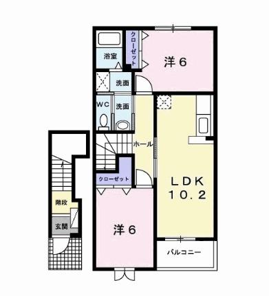 ジョゼマフネ 202｜千葉県木更津市真舟１丁目(賃貸アパート2LDK・2階・57.02㎡)の写真 その2