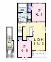 ラヴィエールII 203 ｜ 千葉県木更津市万石（賃貸アパート2LDK・2階・59.55㎡） その2