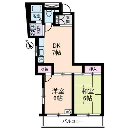 東京都大田区千鳥２丁目(賃貸マンション2DK・3階・44.44㎡)の写真 その2