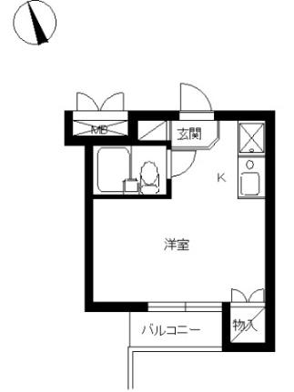 スカイコート元住吉 405号室｜神奈川県川崎市中原区木月伊勢町(賃貸マンション1R・4階・17.00㎡)の写真 その2