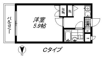 ジョイフル多摩川 ｜東京都大田区矢口３丁目(賃貸マンション1K・4階・16.65㎡)の写真 その2