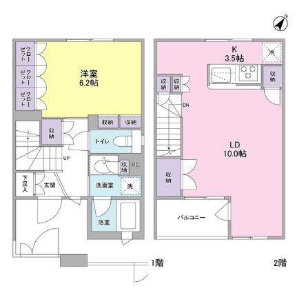 スタイリオ武蔵小山 E13｜東京都品川区小山台１丁目(賃貸テラスハウス1LDK・1階・52.10㎡)の写真 その2