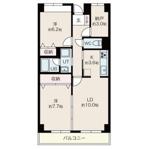 目黒本町マンション 407｜東京都目黒区目黒本町４丁目(賃貸マンション2SLDK・4階・69.16㎡)の写真 その2