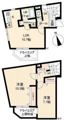 ＬｉｖｅＦｌａｔ戸越 0101 ｜ 東京都品川区戸越１丁目（賃貸マンション2LDK・1階・67.40㎡） その2