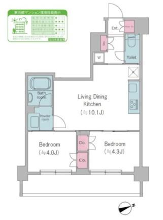 ドゥーエ西馬込ＩＩ 0814｜東京都大田区仲池上１丁目(賃貸マンション2LDK・8階・42.38㎡)の写真 その2