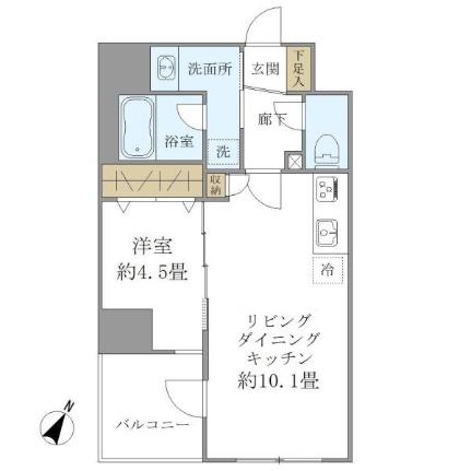 パインステージ白金高輪 702｜東京都港区高輪１丁目(賃貸マンション1LDK・7階・37.44㎡)の写真 その2