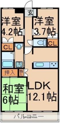 セルヴェール ｜東京都東村山市栄町３丁目(賃貸マンション3LDK・4階・63.60㎡)の写真 その2