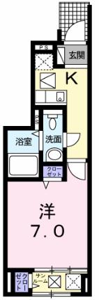 フォンターナ・ベル 104｜東京都福生市加美平１丁目(賃貸アパート1K・1階・27.29㎡)の写真 その2