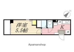 リアン駅前マンション 1階1Kの間取り