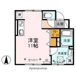 セレーノ　ビオラ 1階ワンルームの間取り