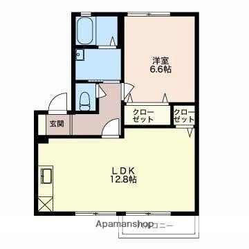 シャルマン大潟Ｂ 201 ｜ 新潟県上越市大潟区下小船津浜（賃貸アパート1LDK・2階・46.51㎡） その2