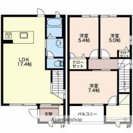 富山県富山市有沢（賃貸テラスハウス3LDK・1階・86.68㎡） その2