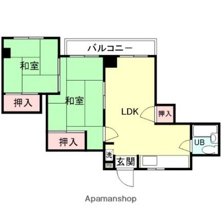 コーポ本町196 802｜富山県富山市本町(賃貸マンション2LDK・8階・48.00㎡)の写真 その2