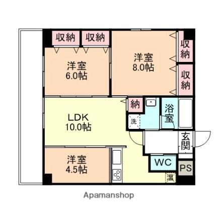 富山県富山市大手町（賃貸マンション3LDK・5階・65.60㎡） その2