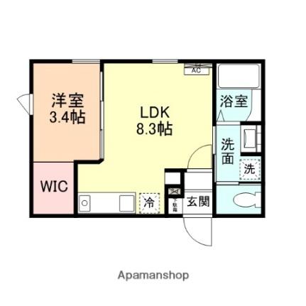 富山県富山市豊若町３丁目(賃貸アパート1LDK・2階・28.70㎡)の写真 その2