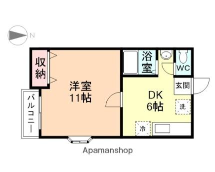 カナビアン 201｜富山県富山市秋吉(賃貸アパート1DK・2階・33.95㎡)の写真 その2