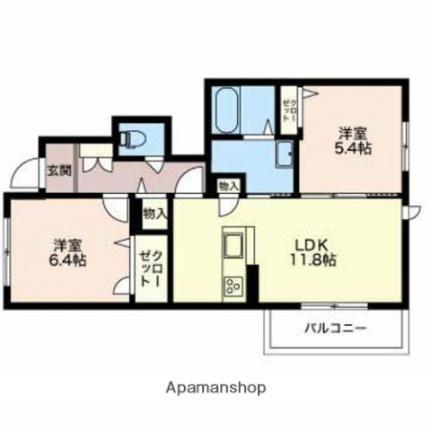 富山県富山市本郷町(賃貸アパート2LDK・1階・56.99㎡)の写真 その2