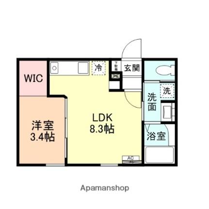 ＩＮＴＥＧＲＡＬ　ｓｏｔｏ． 201｜富山県富山市豊若町３丁目(賃貸アパート1LDK・2階・28.70㎡)の写真 その2