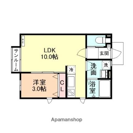 Ｍｏｄｅｒｎ　Ｓｑｕａｒｅ 208 ｜ 富山県富山市千原崎１丁目（賃貸アパート1LDK・2階・34.30㎡） その2