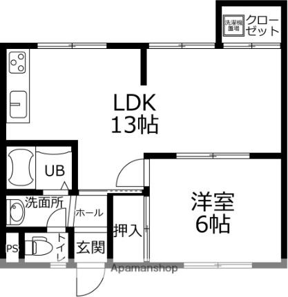 ジュリエッタ 106｜石川県金沢市神田１丁目(賃貸マンション1LDK・1階・41.27㎡)の写真 その2