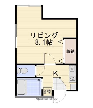 グランデール 1D｜石川県金沢市材木町(賃貸マンション1K・1階・24.67㎡)の写真 その2