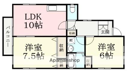 ＳＰＬＥＮＤＥＵＲ 101 ｜ 福井県福井市月見５丁目（賃貸アパート2LDK・1階・53.25㎡） その2