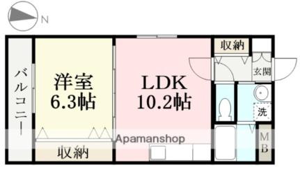 ルシェリア 103 ｜ 福井県福井市舟橋新２丁目（賃貸マンション1LDK・1階・40.61㎡） その2