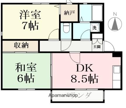 アクティルミナス 102｜福井県福井市堀ノ宮１丁目(賃貸アパート2DK・1階・50.67㎡)の写真 その2