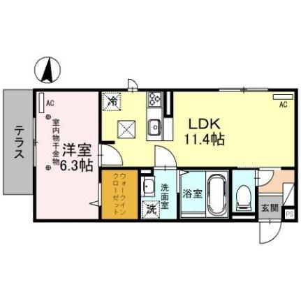 福井県福井市大宮１丁目（賃貸アパート1LDK・1階・41.86㎡） その2