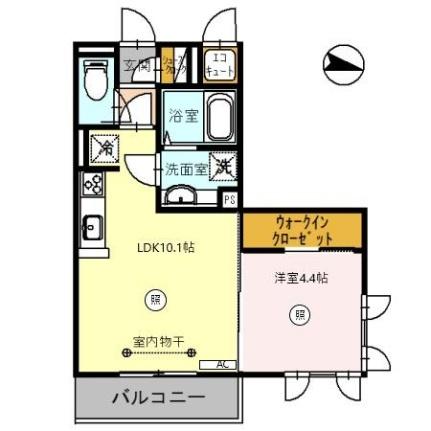 福井県福井市和田中２丁目（賃貸アパート1LDK・3階・36.15㎡） その2