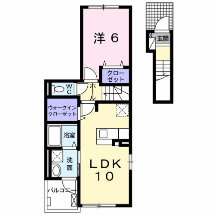 グランシャリオ 201｜山梨県甲府市山宮町(賃貸アパート1LDK・2階・44.88㎡)の写真 その2