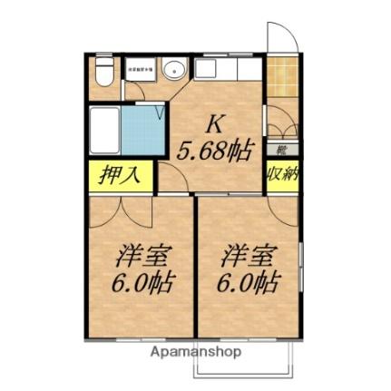 スプリームハイツＢ 103｜長野県飯田市松尾水城(賃貸アパート2DK・1階・38.83㎡)の写真 その2