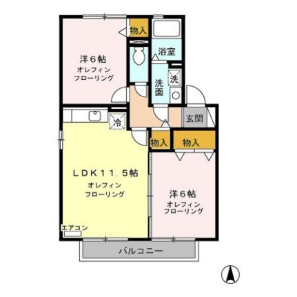 長野県長野市青木島町青木島乙（賃貸アパート2LDK・2階・53.76㎡） その2