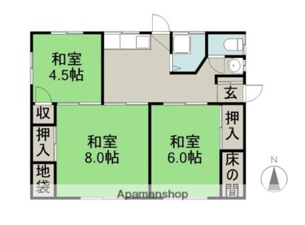 長野県長野市篠ノ井岡田（賃貸一戸建3K・1階・53.57㎡） その2