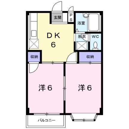 アプリコットＢ 202｜長野県松本市大字水汲(賃貸アパート2DK・2階・39.74㎡)の写真 その2